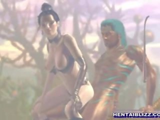 3D cartoon young lady outstanding sucking and riding a stiff bigcock