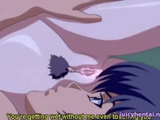 Anime beauty doing blowjob and swallow sperm