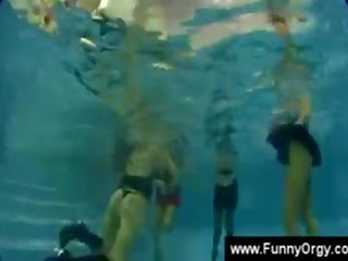 Filha lambida um cona durante um piscina festa