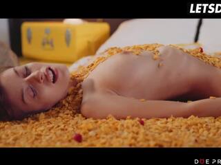 LETSDOEIT - Tattooed femme fatale Caomei Bala Gets Covered In Cereals Then Eaten Out By Her teenager