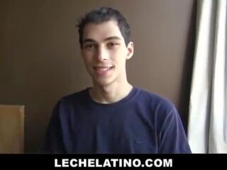 Young Latin Twink Gives Blowjob To Giant putz - LECHELATINO&period;COM