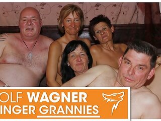 傑出した スインガー パーティー ととも​​に 醜い おばあちゃん と grandpas! 狼 wagner