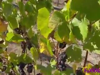 Outside vineyard adult clip with busty diva