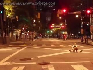 Clown gets shaft sucked in middle of the street