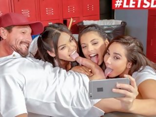 Letsdoeit - College Girls Go Wild in stupendous Group Fuck