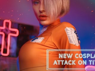 Eccentrico dope cosplay xxx video scena based su il attacco su titan manga