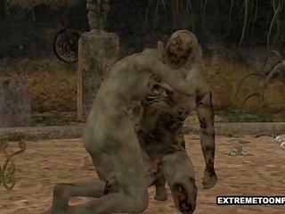 3d zombi izpaužas fucked grūti uz a graveyard