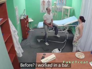 MD fucks nurse and cleaning lover in fake hospital