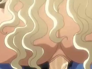 Liels meloned anime blondīne jāšanās