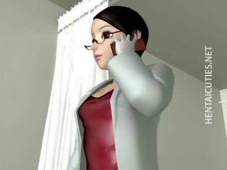 Sexually aroused 3D anime nun suck cock