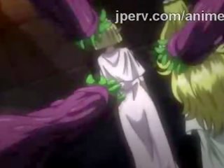 Gorgeous elf princess screwed by bunch of tentacles in hentai mov