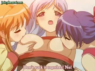 Excellent Anime Chicks Rubbing Their Tits