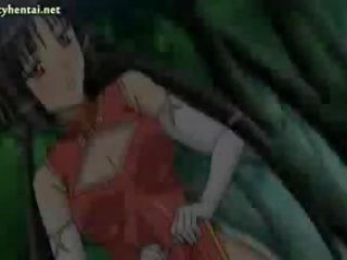 Hentai damsel gets screwed in forest