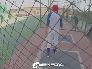 HD MenPOV - Baseball player takes hard shaft